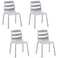 Contemporary Style Stacking Dining Armless Chairs Solid Back Side Chair Grey 4 Piece Set Clearhalo ' kitchen&dining_furn' 'Dining Chairs' 'Dining Tables & Seating' 'dining_chair' 'furn' 'furn_dining_chair' 'Furniture' 'furniture_dining_chair' 'Kitchen & Dining Furniture' 'kitchen' 4038876