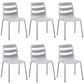 Contemporary Style Stacking Dining Armless Chairs Solid Back Side Chair Grey 6 Piece Set Clearhalo ' kitchen&dining_furn' 'Dining Chairs' 'Dining Tables & Seating' 'dining_chair' 'furn' 'furn_dining_chair' 'Furniture' 'furniture_dining_chair' 'Kitchen & Dining Furniture' 'kitchen' 4038878