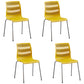 Contemporary Style Stacking Dining Armless Chairs Solid Back Side Chair Yellow 4 Piece Set Clearhalo ' kitchen&dining_furn' 'Dining Chairs' 'Dining Tables & Seating' 'dining_chair' 'furn' 'furn_dining_chair' 'Furniture' 'furniture_dining_chair' 'Kitchen & Dining Furniture' 'kitchen' 4038882