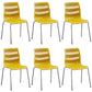 Contemporary Style Stacking Dining Armless Chairs Solid Back Side Chair Yellow 6 Piece Set Clearhalo ' kitchen&dining_furn' 'Dining Chairs' 'Dining Tables & Seating' 'dining_chair' 'furn' 'furn_dining_chair' 'Furniture' 'furniture_dining_chair' 'Kitchen & Dining Furniture' 'kitchen' 4038883