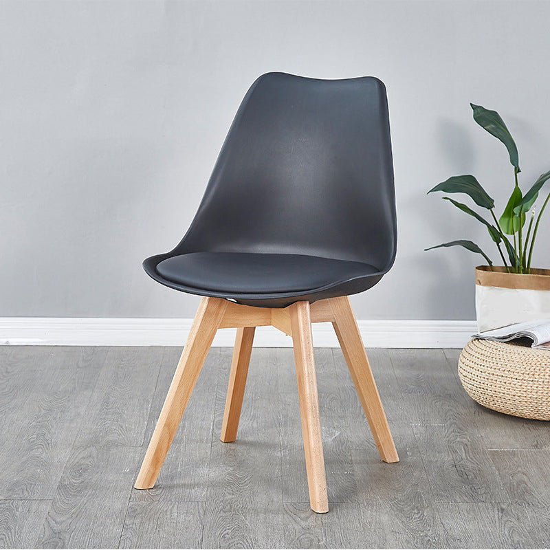 Scandinavian Leather Bedroom Side Chair Matte Finish Solid Back Dining Chair (Set of 4) Clearhalo ' kitchen&dining_furn' 'Dining Chairs' 'Dining Tables & Seating' 'dining_chair' 'Furniture' 'furniture_dining_chair' 'Kitchen & Dining Furniture' 'kitchen' 4038895