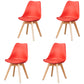Scandinavian Leather Bedroom Side Chair Matte Finish Solid Back Dining Chair (Set of 4) Red Clearhalo ' kitchen&dining_furn' 'Dining Chairs' 'Dining Tables & Seating' 'dining_chair' 'Furniture' 'furniture_dining_chair' 'Kitchen & Dining Furniture' 'kitchen' 4038898