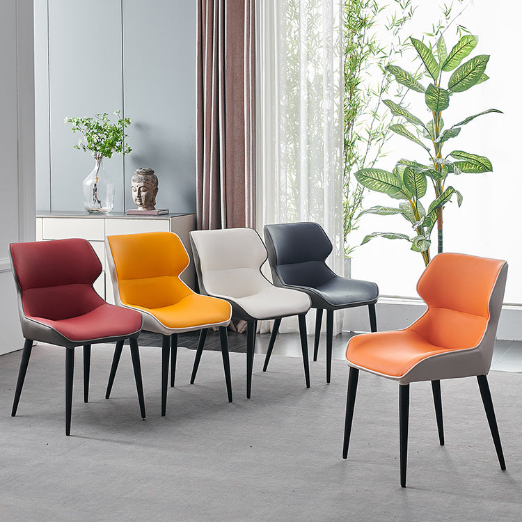 Minimalist Style Leather Dining Chairs Wingback Parsons Arm Side Chairs (Set of 2) Clearhalo ' kitchen&dining_furn' 'Dining Chairs' 'Dining Tables & Seating' 'dining_chair' 'furn' 'furn_dining_chair' 'Furniture' 'furniture_dining_chair' 'Kitchen & Dining Furniture' 'kitchen' 4038905