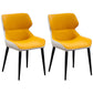 Minimalist Style Leather Dining Chairs Wingback Parsons Arm Side Chairs (Set of 2) Yellow Clearhalo ' kitchen&dining_furn' 'Dining Chairs' 'Dining Tables & Seating' 'dining_chair' 'furn' 'furn_dining_chair' 'Furniture' 'furniture_dining_chair' 'Kitchen & Dining Furniture' 'kitchen' 4038909