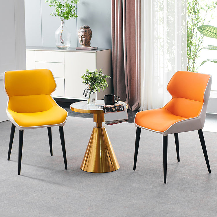 Minimalist Style Leather Dining Chairs Wingback Parsons Arm Side Chairs (Set of 2) Clearhalo ' kitchen&dining_furn' 'Dining Chairs' 'Dining Tables & Seating' 'dining_chair' 'furn' 'furn_dining_chair' 'Furniture' 'furniture_dining_chair' 'Kitchen & Dining Furniture' 'kitchen' 4038910