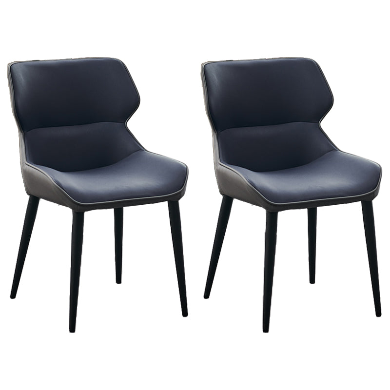 Minimalist Style Leather Dining Chairs Wingback Parsons Arm Side Chairs (Set of 2) Blue Clearhalo ' kitchen&dining_furn' 'Dining Chairs' 'Dining Tables & Seating' 'dining_chair' 'furn' 'furn_dining_chair' 'Furniture' 'furniture_dining_chair' 'Kitchen & Dining Furniture' 'kitchen' 4038912