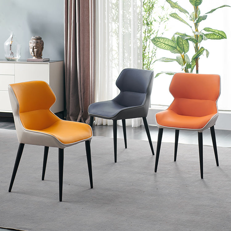 Minimalist Style Leather Dining Chairs Wingback Parsons Arm Side Chairs (Set of 2) Clearhalo ' kitchen&dining_furn' 'Dining Chairs' 'Dining Tables & Seating' 'dining_chair' 'furn' 'furn_dining_chair' 'Furniture' 'furniture_dining_chair' 'Kitchen & Dining Furniture' 'kitchen' 4038919