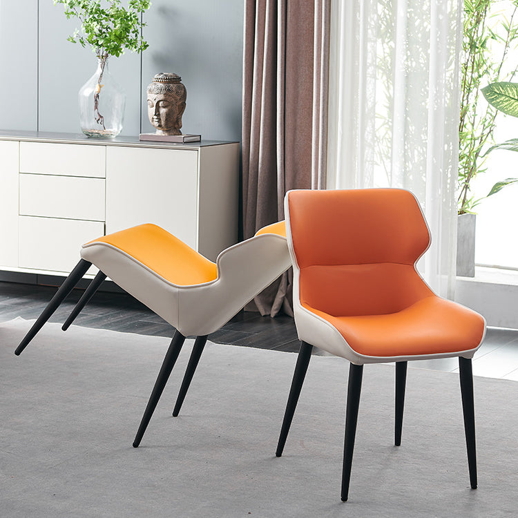 Minimalist Style Leather Dining Chairs Wingback Parsons Arm Side Chairs (Set of 2) Clearhalo ' kitchen&dining_furn' 'Dining Chairs' 'Dining Tables & Seating' 'dining_chair' 'furn' 'furn_dining_chair' 'Furniture' 'furniture_dining_chair' 'Kitchen & Dining Furniture' 'kitchen' 4038920