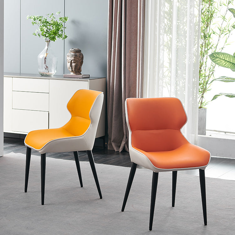 Minimalist Style Leather Dining Chairs Wingback Parsons Arm Side Chairs (Set of 2) Clearhalo ' kitchen&dining_furn' 'Dining Chairs' 'Dining Tables & Seating' 'dining_chair' 'furn' 'furn_dining_chair' 'Furniture' 'furniture_dining_chair' 'Kitchen & Dining Furniture' 'kitchen' 4038923