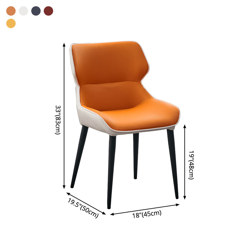 Minimalist Style Leather Dining Chairs Wingback Parsons Arm Side Chairs (Set of 2) Clearhalo ' kitchen&dining_furn' 'Dining Chairs' 'Dining Tables & Seating' 'dining_chair' 'furn' 'furn_dining_chair' 'Furniture' 'furniture_dining_chair' 'Kitchen & Dining Furniture' 'kitchen' 4038924