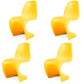 Contemporary Style Plastic Dining Armless Chair Curved Dining Solid Chair (Set of 4) Yellow Clearhalo ' kitchen&dining_furn' 'Dining Chairs' 'Dining Tables & Seating' 'dining_chair' 'Furniture' 'furniture_dining_chair' 'Kitchen & Dining Furniture' 'kitchen' 4038926