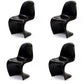 Contemporary Style Plastic Dining Armless Chair Curved Dining Solid Chair (Set of 4) Black Clearhalo ' kitchen&dining_furn' 'Dining Chairs' 'Dining Tables & Seating' 'dining_chair' 'Furniture' 'furniture_dining_chair' 'Kitchen & Dining Furniture' 'kitchen' 4038931