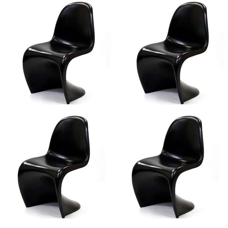 Contemporary Style Plastic Dining Armless Chair Curved Dining Solid Chair (Set of 4) Black Clearhalo ' kitchen&dining_furn' 'Dining Chairs' 'Dining Tables & Seating' 'dining_chair' 'Furniture' 'furniture_dining_chair' 'Kitchen & Dining Furniture' 'kitchen' 4038931