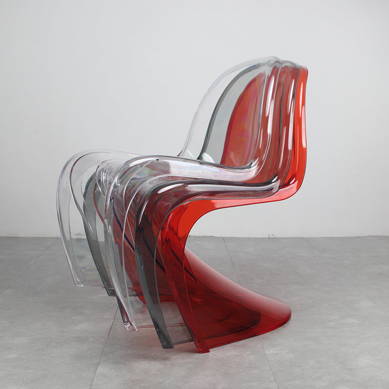 Contemporary Style Plastic Dining Armless Chair Curved Dining Solid Chair (Set of 4) Clearhalo ' kitchen&dining_furn' 'Dining Chairs' 'Dining Tables & Seating' 'dining_chair' 'Furniture' 'furniture_dining_chair' 'Kitchen & Dining Furniture' 'kitchen' 4038932