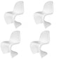 Contemporary Style Plastic Dining Armless Chair Curved Dining Solid Chair (Set of 4) White Clearhalo ' kitchen&dining_furn' 'Dining Chairs' 'Dining Tables & Seating' 'dining_chair' 'Furniture' 'furniture_dining_chair' 'Kitchen & Dining Furniture' 'kitchen' 4038933