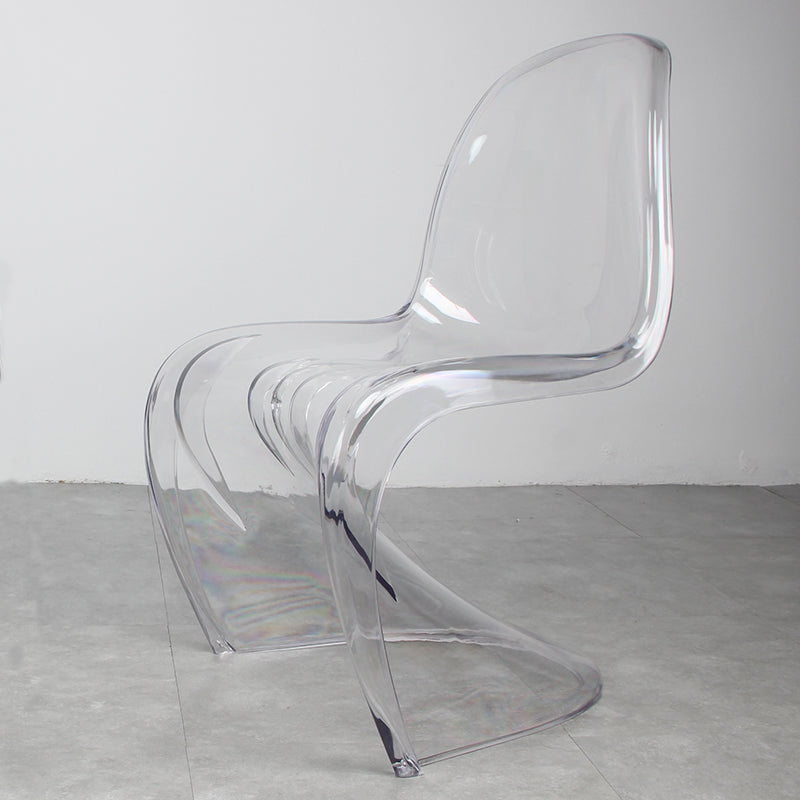 Contemporary Style Plastic Dining Armless Chair Curved Dining Solid Chair (Set of 4) Clearhalo ' kitchen&dining_furn' 'Dining Chairs' 'Dining Tables & Seating' 'dining_chair' 'Furniture' 'furniture_dining_chair' 'Kitchen & Dining Furniture' 'kitchen' 4038934