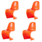 Contemporary Style Plastic Dining Armless Chair Curved Dining Solid Chair (Set of 4) Orange Clearhalo ' kitchen&dining_furn' 'Dining Chairs' 'Dining Tables & Seating' 'dining_chair' 'Furniture' 'furniture_dining_chair' 'Kitchen & Dining Furniture' 'kitchen' 4038936