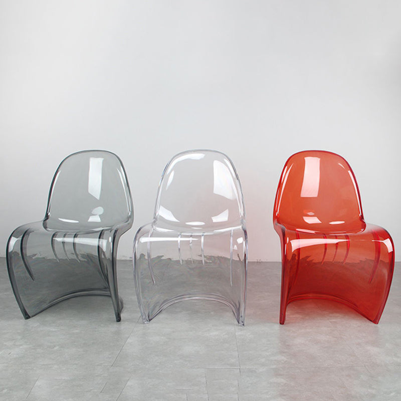 Contemporary Style Plastic Dining Armless Chair Curved Dining Solid Chair (Set of 4) Clearhalo ' kitchen&dining_furn' 'Dining Chairs' 'Dining Tables & Seating' 'dining_chair' 'Furniture' 'furniture_dining_chair' 'Kitchen & Dining Furniture' 'kitchen' 4038943