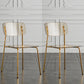 Glam Style Plastic Dining Armless Chairs Stacking Open Back Dining Chair Yellow 2 Piece Set Brass Gold Clearhalo ' kitchen&dining_furn' 'Dining Chairs' 'Dining Tables & Seating' 'dining_chair' 'furn' 'furn_dining_chair' 'Furniture' 'furniture_dining_chair' 'Kitchen & Dining Furniture' 'kitchen' 4038950