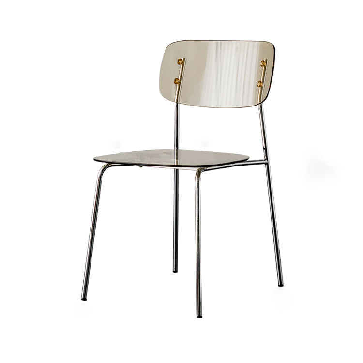 Glam Style Plastic Dining Armless Chairs Stacking Open Back Dining Chair Clearhalo ' kitchen&dining_furn' 'Dining Chairs' 'Dining Tables & Seating' 'dining_chair' 'furn' 'furn_dining_chair' 'Furniture' 'furniture_dining_chair' 'Kitchen & Dining Furniture' 'kitchen' 4038956