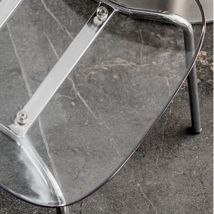 Glam Style Plastic Dining Armless Chairs Stacking Open Back Dining Chair Clearhalo ' kitchen&dining_furn' 'Dining Chairs' 'Dining Tables & Seating' 'dining_chair' 'furn' 'furn_dining_chair' 'Furniture' 'furniture_dining_chair' 'Kitchen & Dining Furniture' 'kitchen' 4038958