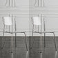 Glam Style Plastic Dining Armless Chairs Stacking Open Back Dining Chair Clear 2 Piece Set Silver Clearhalo ' kitchen&dining_furn' 'Dining Chairs' 'Dining Tables & Seating' 'dining_chair' 'furn' 'furn_dining_chair' 'Furniture' 'furniture_dining_chair' 'Kitchen & Dining Furniture' 'kitchen' 4038963
