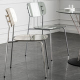 Glam Style Plastic Dining Armless Chairs Stacking Open Back Dining Chair Clearhalo ' kitchen&dining_furn' 'Dining Chairs' 'Dining Tables & Seating' 'dining_chair' 'furn' 'furn_dining_chair' 'Furniture' 'furniture_dining_chair' 'Kitchen & Dining Furniture' 'kitchen' 4038971