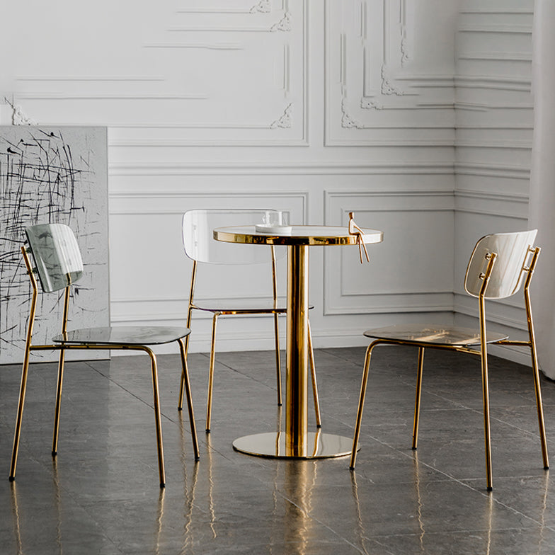 Glam Style Plastic Dining Armless Chairs Stacking Open Back Dining Chair Clearhalo ' kitchen&dining_furn' 'Dining Chairs' 'Dining Tables & Seating' 'dining_chair' 'furn' 'furn_dining_chair' 'Furniture' 'furniture_dining_chair' 'Kitchen & Dining Furniture' 'kitchen' 4038973