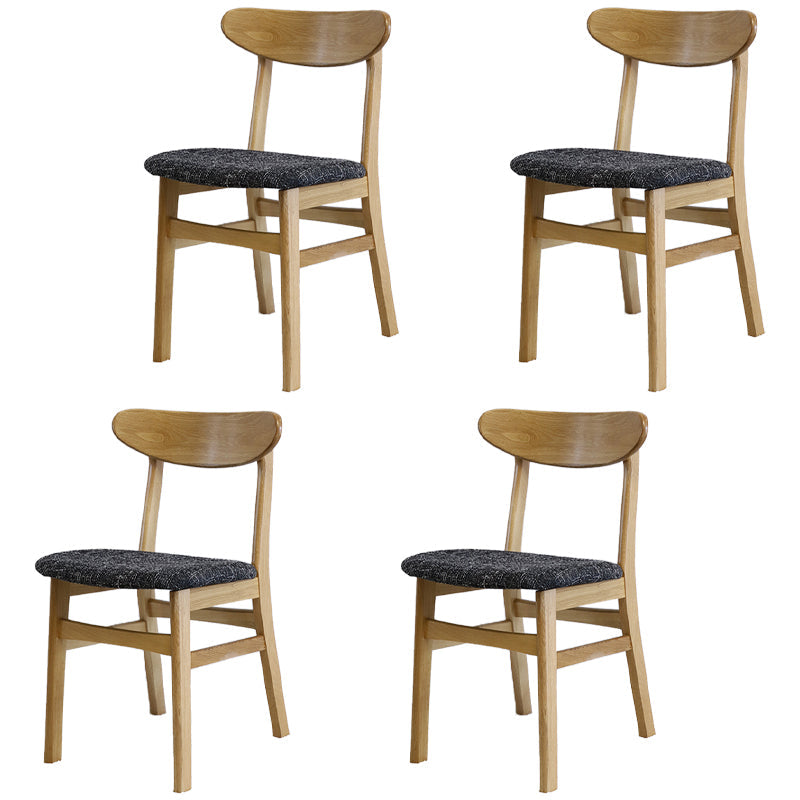 Contemporary Style Wood Side Dining Chairs Open Back Dining Armless Chairs Gray Coffee 4 Piece Set Clearhalo ' kitchen&dining_furn' 'Dining Chairs' 'Dining Tables & Seating' 'dining_chair' 'furn' 'furn_dining_chair' 'Furniture' 'furniture_dining_chair' 'Kitchen & Dining Furniture' 'kitchen' 4038985