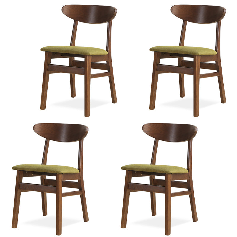 Contemporary Style Wood Side Dining Chairs Open Back Dining Armless Chairs Green 4 Piece Set Clearhalo ' kitchen&dining_furn' 'Dining Chairs' 'Dining Tables & Seating' 'dining_chair' 'furn' 'furn_dining_chair' 'Furniture' 'furniture_dining_chair' 'Kitchen & Dining Furniture' 'kitchen' 4038997