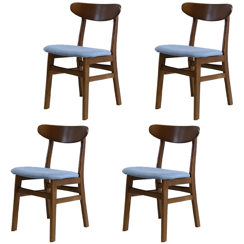 Contemporary Style Wood Side Dining Chairs Open Back Dining Armless Chairs Blue 4 Piece Set Clearhalo ' kitchen&dining_furn' 'Dining Chairs' 'Dining Tables & Seating' 'dining_chair' 'furn' 'furn_dining_chair' 'Furniture' 'furniture_dining_chair' 'Kitchen & Dining Furniture' 'kitchen' 4039003