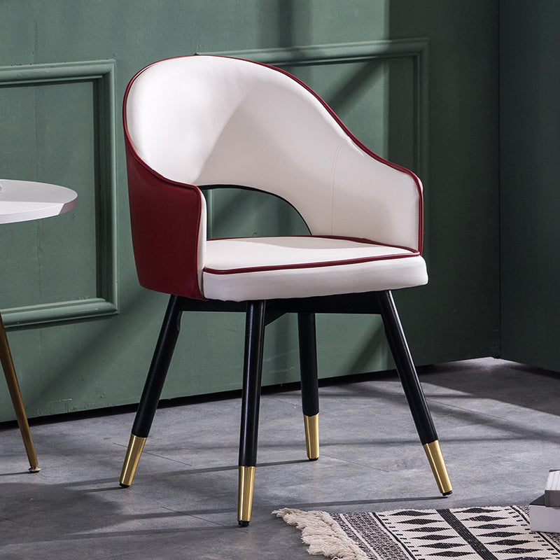 Contemporary Style Upholstered Arm Dining Chairs Open Back Dining Side Chair Red 1 Piece Clearhalo ' kitchen&dining_furn' 'Dining Chairs' 'Dining Tables & Seating' 'dining_chair' 'furn' 'furn_dining_chair' 'Furniture' 'furniture_dining_chair' 'Kitchen & Dining Furniture' 'kitchen' 4039012