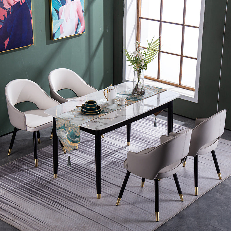 Contemporary Style Upholstered Arm Dining Chairs Open Back Dining Side Chair Clearhalo ' kitchen&dining_furn' 'Dining Chairs' 'Dining Tables & Seating' 'dining_chair' 'furn' 'furn_dining_chair' 'Furniture' 'furniture_dining_chair' 'Kitchen & Dining Furniture' 'kitchen' 4039017