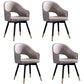 Contemporary Style Upholstered Arm Dining Chairs Open Back Dining Side Chair Light Gray 4 Piece Set Clearhalo ' kitchen&dining_furn' 'Dining Chairs' 'Dining Tables & Seating' 'dining_chair' 'furn' 'furn_dining_chair' 'Furniture' 'furniture_dining_chair' 'Kitchen & Dining Furniture' 'kitchen' 4039037
