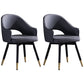 Contemporary Style Upholstered Arm Dining Chairs Open Back Dining Side Chair Dark Gray 2 Piece Set Clearhalo ' kitchen&dining_furn' 'Dining Chairs' 'Dining Tables & Seating' 'dining_chair' 'furn' 'furn_dining_chair' 'Furniture' 'furniture_dining_chair' 'Kitchen & Dining Furniture' 'kitchen' 4039045