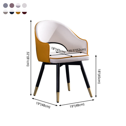 Contemporary Style Upholstered Arm Dining Chairs Open Back Dining Side Chair Clearhalo ' kitchen&dining_furn' 'Dining Chairs' 'Dining Tables & Seating' 'dining_chair' 'furn' 'furn_dining_chair' 'Furniture' 'furniture_dining_chair' 'Kitchen & Dining Furniture' 'kitchen' 4039047