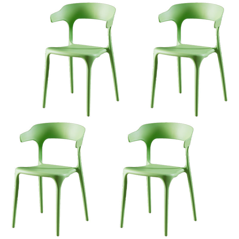 Plastic Armless Dining Chairs Scandinavian Stackable Dining Side Chairs (Set of 4) Fruit Green Clearhalo ' kitchen&dining_furn' 'Dining Chairs' 'Dining Tables & Seating' 'dining_chair' 'furn' 'furn_dining_chair' 'Furniture' 'furniture_dining_chair' 'Kitchen & Dining Furniture' 'kitchen' 4039052