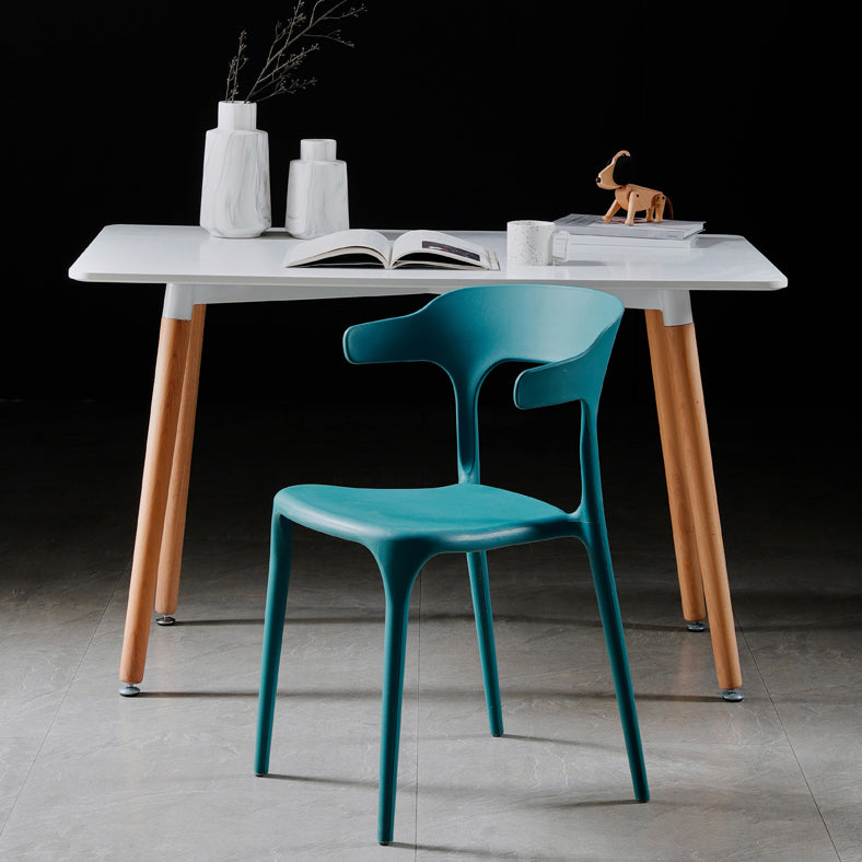 Plastic Armless Dining Chairs Scandinavian Stackable Dining Side Chairs (Set of 4) Clearhalo ' kitchen&dining_furn' 'Dining Chairs' 'Dining Tables & Seating' 'dining_chair' 'furn' 'furn_dining_chair' 'Furniture' 'furniture_dining_chair' 'Kitchen & Dining Furniture' 'kitchen' 4039054