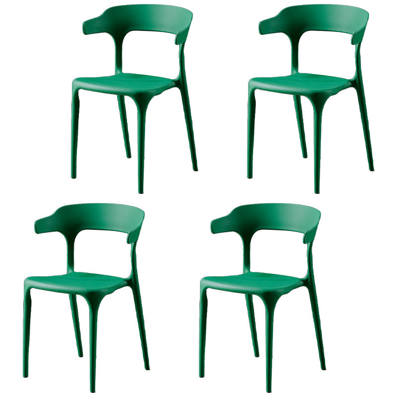 Plastic Armless Dining Chairs Scandinavian Stackable Dining Side Chairs (Set of 4) Blackish Green Clearhalo ' kitchen&dining_furn' 'Dining Chairs' 'Dining Tables & Seating' 'dining_chair' 'furn' 'furn_dining_chair' 'Furniture' 'furniture_dining_chair' 'Kitchen & Dining Furniture' 'kitchen' 4039055