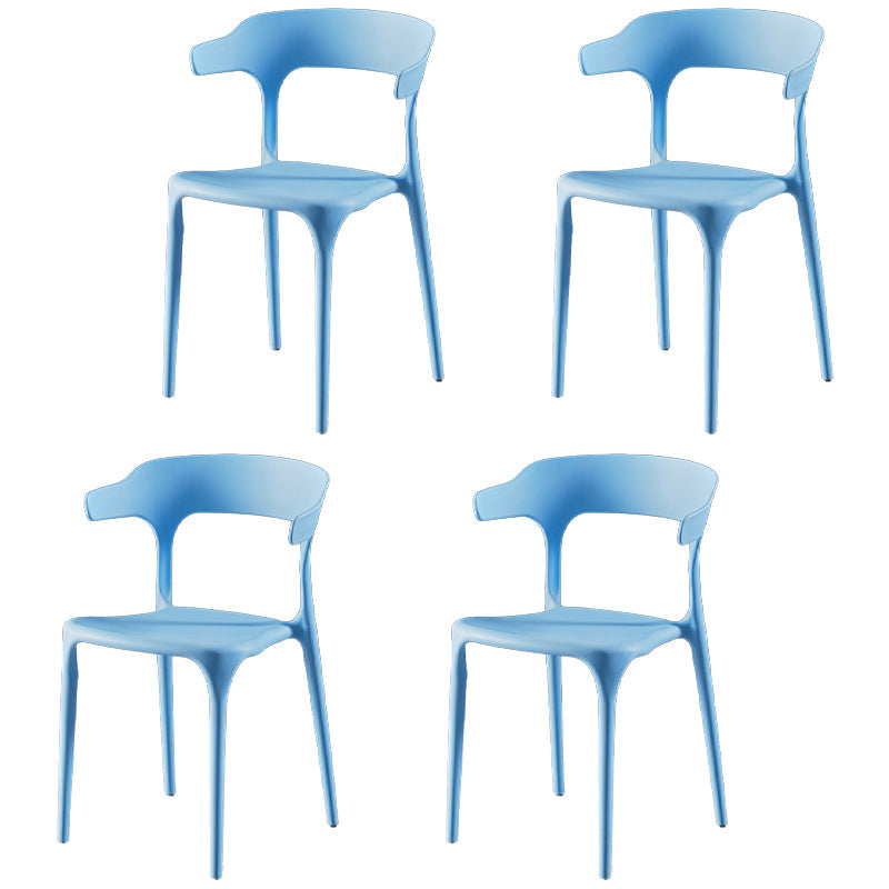 Plastic Armless Dining Chairs Scandinavian Stackable Dining Side Chairs (Set of 4) Light Blue Clearhalo ' kitchen&dining_furn' 'Dining Chairs' 'Dining Tables & Seating' 'dining_chair' 'furn' 'furn_dining_chair' 'Furniture' 'furniture_dining_chair' 'Kitchen & Dining Furniture' 'kitchen' 4039056