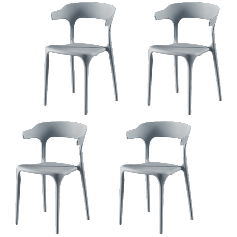 Plastic Armless Dining Chairs Scandinavian Stackable Dining Side Chairs (Set of 4) Light Gray Clearhalo ' kitchen&dining_furn' 'Dining Chairs' 'Dining Tables & Seating' 'dining_chair' 'furn' 'furn_dining_chair' 'Furniture' 'furniture_dining_chair' 'Kitchen & Dining Furniture' 'kitchen' 4039058