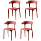 Plastic Armless Dining Chairs Scandinavian Stackable Dining Side Chairs (Set of 4) Burgundy Clearhalo ' kitchen&dining_furn' 'Dining Chairs' 'Dining Tables & Seating' 'dining_chair' 'furn' 'furn_dining_chair' 'Furniture' 'furniture_dining_chair' 'Kitchen & Dining Furniture' 'kitchen' 4039066