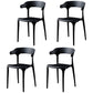 Plastic Armless Dining Chairs Scandinavian Stackable Dining Side Chairs (Set of 4) Black Clearhalo ' kitchen&dining_furn' 'Dining Chairs' 'Dining Tables & Seating' 'dining_chair' 'furn' 'furn_dining_chair' 'Furniture' 'furniture_dining_chair' 'Kitchen & Dining Furniture' 'kitchen' 4039067