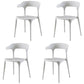Plastic Armless Dining Chairs Scandinavian Stackable Dining Side Chairs (Set of 4) White Clearhalo ' kitchen&dining_furn' 'Dining Chairs' 'Dining Tables & Seating' 'dining_chair' 'furn' 'furn_dining_chair' 'Furniture' 'furniture_dining_chair' 'Kitchen & Dining Furniture' 'kitchen' 4039068