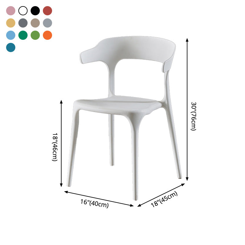 Plastic Armless Dining Chairs Scandinavian Stackable Dining Side Chairs (Set of 4) Clearhalo ' kitchen&dining_furn' 'Dining Chairs' 'Dining Tables & Seating' 'dining_chair' 'furn' 'furn_dining_chair' 'Furniture' 'furniture_dining_chair' 'Kitchen & Dining Furniture' 'kitchen' 4039070