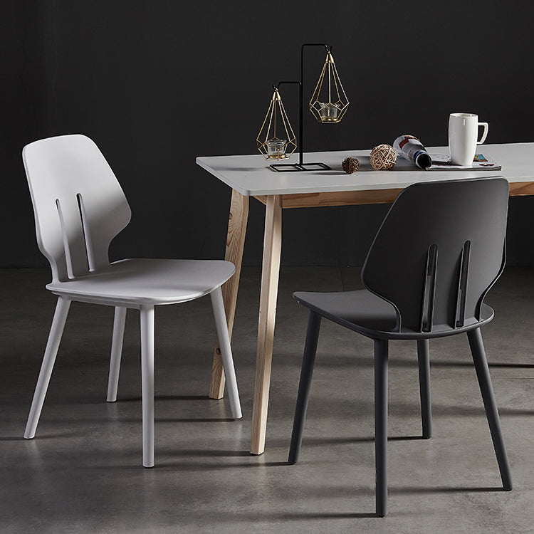 Scandinavian Armless Dining Chairs Plastic Dining Side Chairs (Set of 4) Clearhalo ' kitchen&dining_furn' 'Dining Chairs' 'Dining Tables & Seating' 'dining_chair' 'furn' 'furn_dining_chair' 'Furniture' 'furniture_dining_chair' 'Kitchen & Dining Furniture' 'kitchen' 4039077