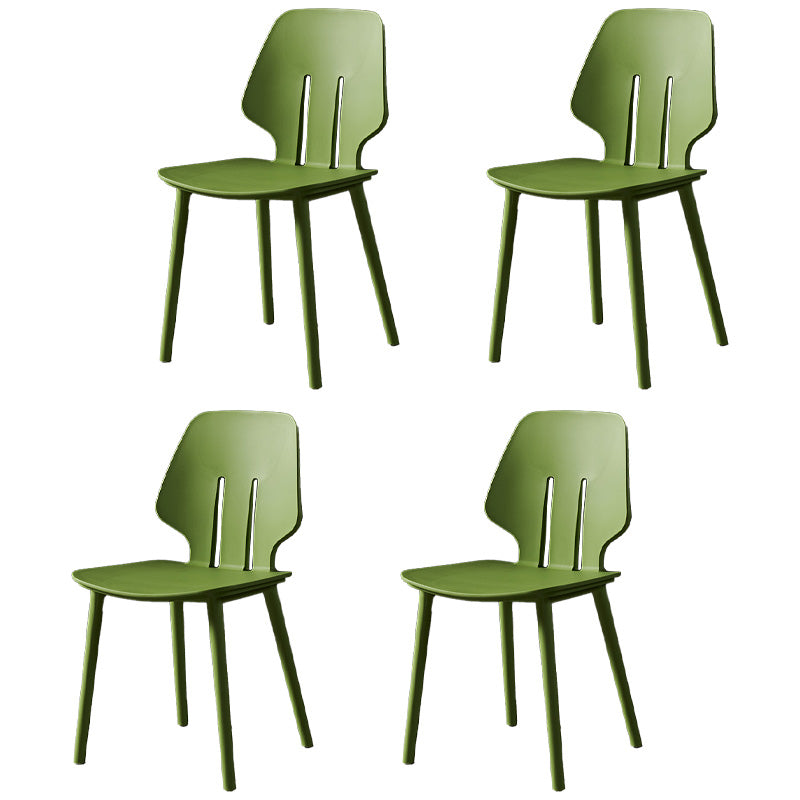 Scandinavian Armless Dining Chairs Plastic Dining Side Chairs (Set of 4) Green Clearhalo ' kitchen&dining_furn' 'Dining Chairs' 'Dining Tables & Seating' 'dining_chair' 'furn' 'furn_dining_chair' 'Furniture' 'furniture_dining_chair' 'Kitchen & Dining Furniture' 'kitchen' 4039079