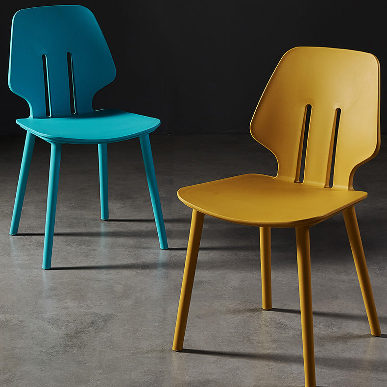 Scandinavian Armless Dining Chairs Plastic Dining Side Chairs (Set of 4) Clearhalo ' kitchen&dining_furn' 'Dining Chairs' 'Dining Tables & Seating' 'dining_chair' 'furn' 'furn_dining_chair' 'Furniture' 'furniture_dining_chair' 'Kitchen & Dining Furniture' 'kitchen' 4039088