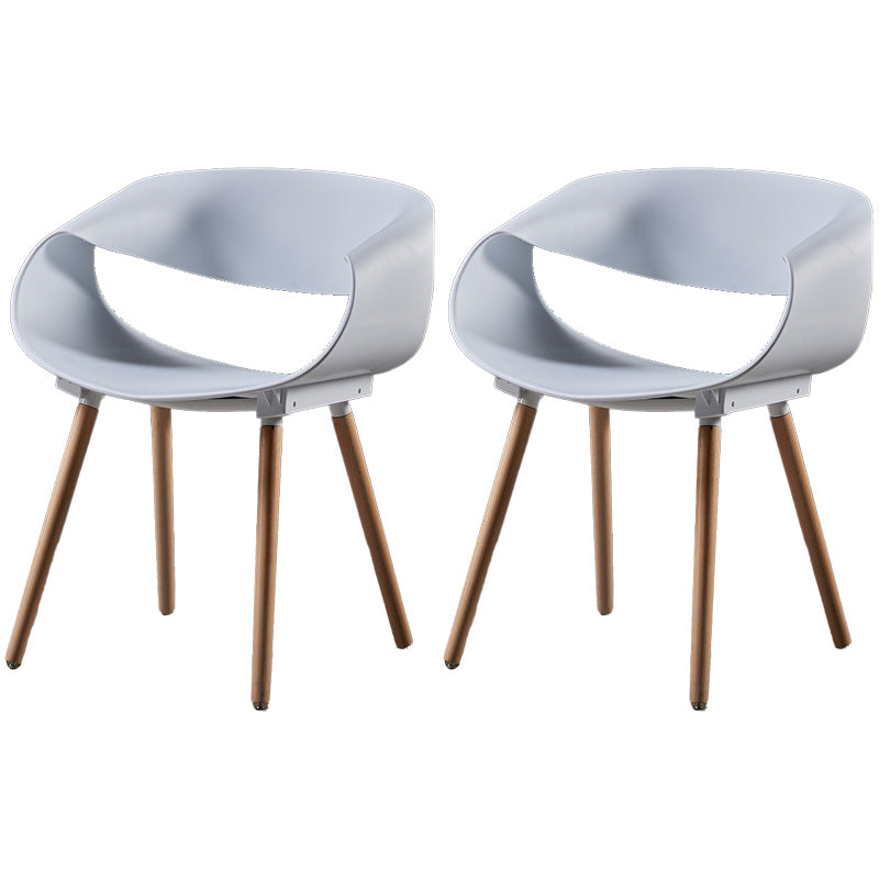 Scandinavian Armless Dining Chairs Side Dining Chairs with Wood Legs (Set of 2) White Clearhalo ' kitchen&dining_furn' 'Dining Chairs' 'Dining Tables & Seating' 'dining_chair' 'furn' 'furn_dining_chair' 'Furniture' 'furniture_dining_chair' 'Kitchen & Dining Furniture' 'kitchen' 4039094