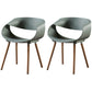 Scandinavian Armless Dining Chairs Side Dining Chairs with Wood Legs (Set of 2) Green Clearhalo ' kitchen&dining_furn' 'Dining Chairs' 'Dining Tables & Seating' 'dining_chair' 'furn' 'furn_dining_chair' 'Furniture' 'furniture_dining_chair' 'Kitchen & Dining Furniture' 'kitchen' 4039097